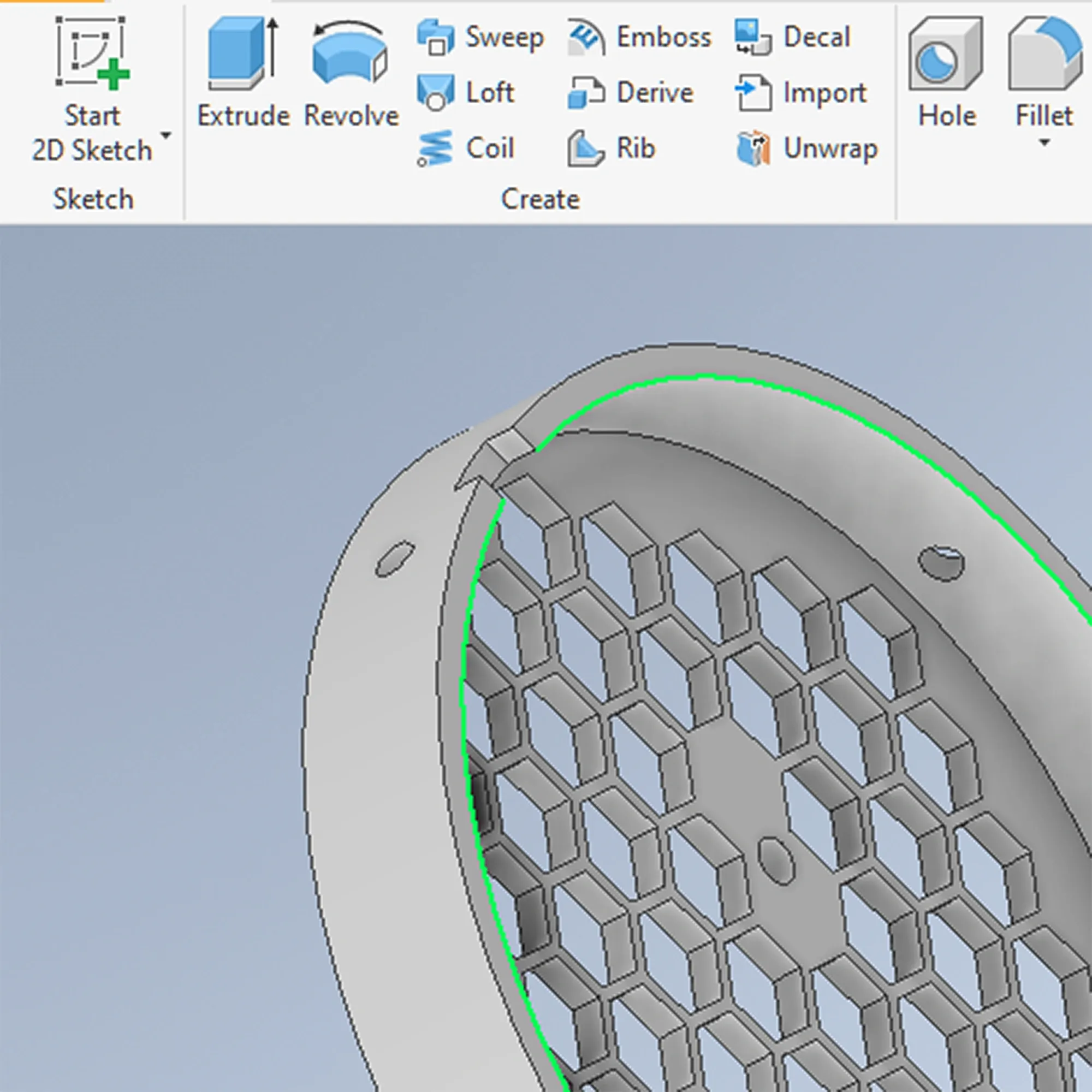 Parametric CAD model of a machined part
